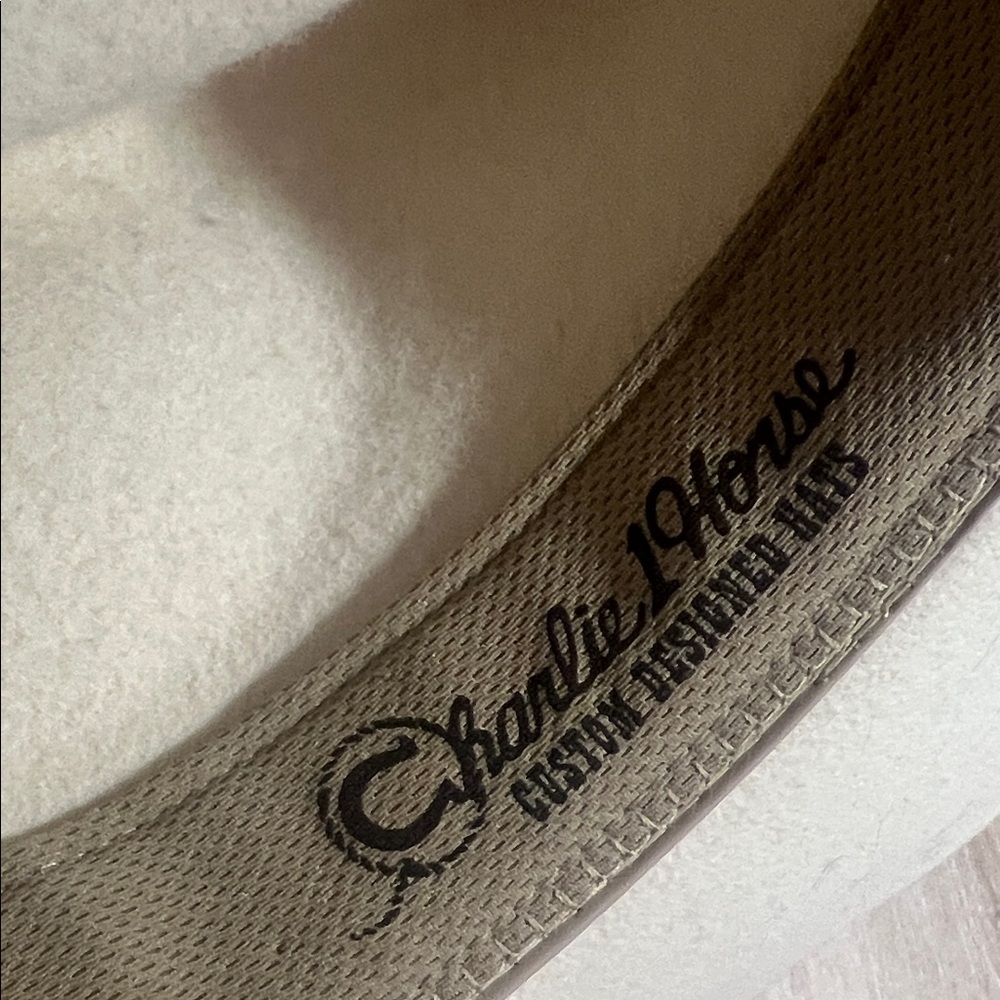 Charlie Horse wool white sands  Western Felt Hat with Brown Leather Band - Picture 5 of 5